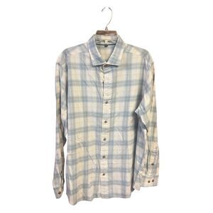 No Brand Mens Plaid Linen/Cotton  Blend  Shirt Sz L NWOT